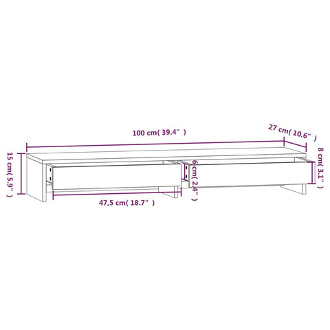 Monitor Stand Solid Wood Pine