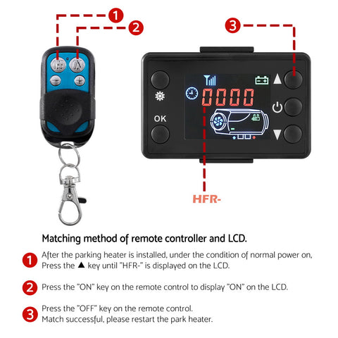 5KW Portable Diesel Air Heater Remote Control LCD Display Quick Heat Car RV Bus Boat