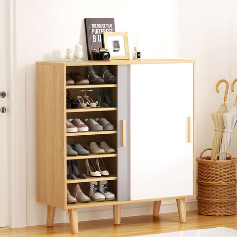 Artiss Shoe Cabinet 30 Pairs Sliding Doors