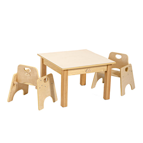 Jooyes Kids Birch Plywood White Square Table - H54cm