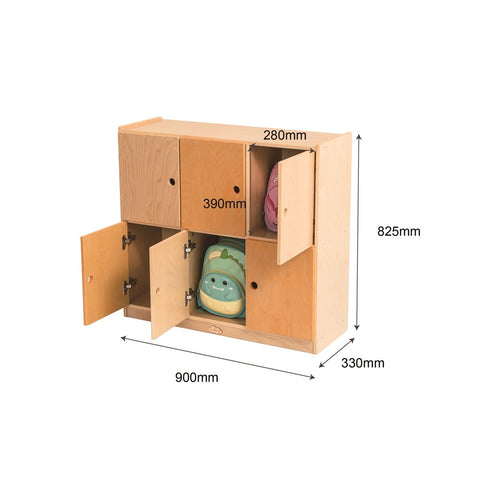 Jooyes School Bag Locker Storage Cabinet - 6 Doors