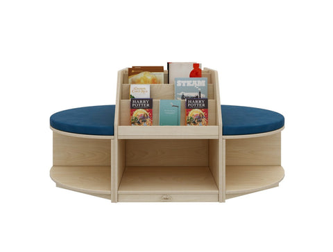 Jooyes Kids Wooden Reading Island Bookcase - Blue