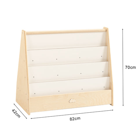 Jooyes Kids 4 Tier Wooden Display Bookcase With White Board And Storage