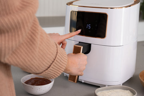 7L Digital Air Fryer (White Rose Gold) 1700W, <200°C, 8 Cooking Settings