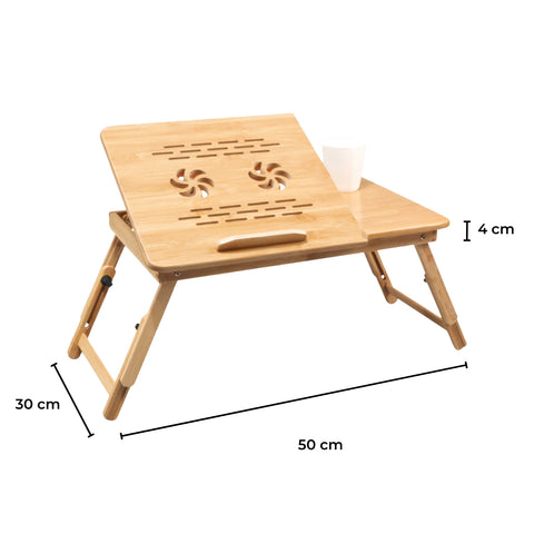 EKKIO Foldable Bamboo Laptop Bed Desk with Handles and Folding Legs