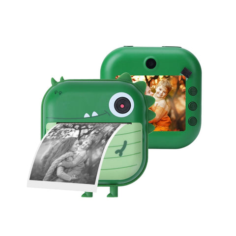 GOMINIMO Instant Print Camera for Kids with Print Paper and 32GB TF Card (Dinasour)