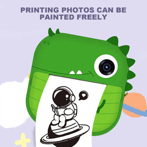 GOMINIMO Instant Print Camera for Kids with Print Paper and 32GB TF Card (Dinasour)