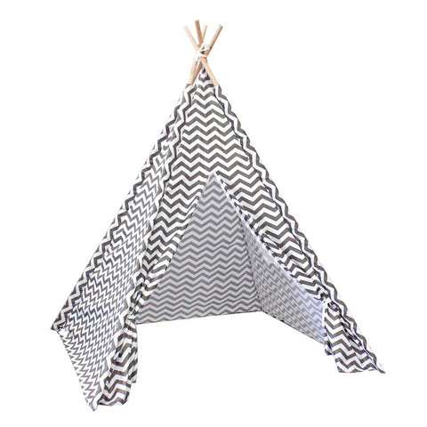 GOMINIMO Kids Teepee Tent with Side Window and Carry Case (Wave Stripe)