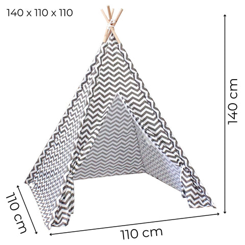 GOMINIMO Kids Teepee Tent with Side Window and Carry Case (Wave Stripe)