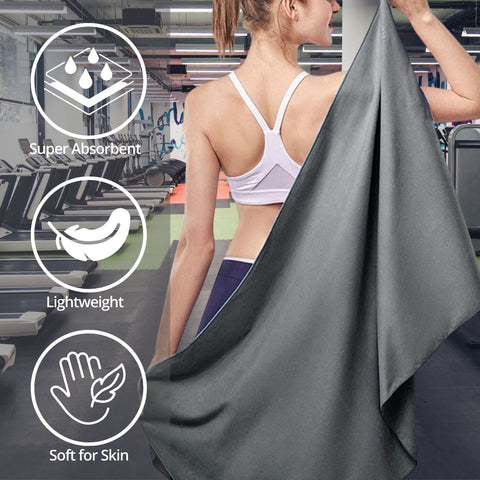 VERPEAK Quick Dry Gym Sport Towel 110*175CM (Grey) VP-QDT-106-JLJD