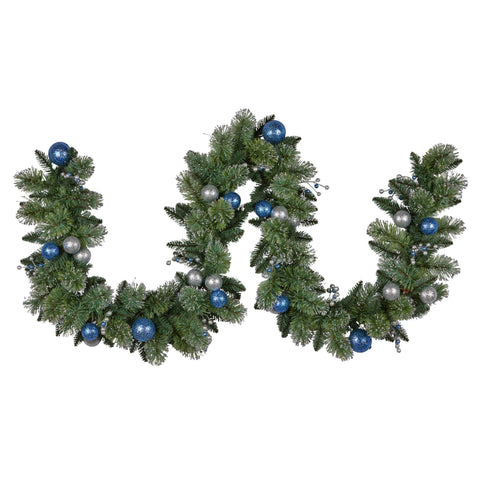 Swishmas 274cm Blue Collection Multicolour Pre-Lit Christmas Garland