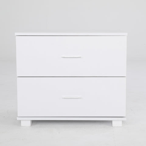 Bedside Table Side Storage Cabinet Nightstand Bedroom 2 Drawer Legs ETTA WHITE