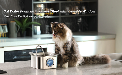 YES4PETS 3.2L Automatic Electric Pet Water Fountain Dog Cat Stainless Steel Feeder Bowl Dispenser