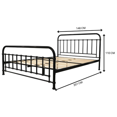 Metallica Double Bed Size Metal Frame Platform Mattress Base - Black