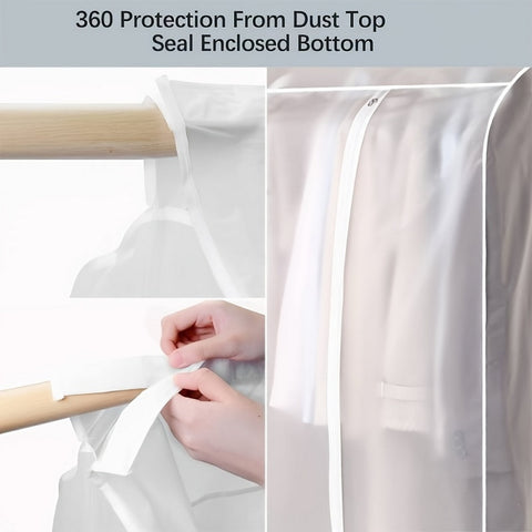 90cm Clothes Dust Cover Wardrobe Cloth Cover Clothes Storage Bag For Garments Suits Dresses Coats