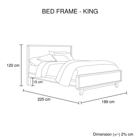 4 Pieces Bedroom Suite King Size in Solid Wood Antique Design Light Brown Bed, Bedside Table & Tallboy