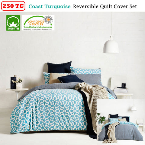 Ardor Coast Reversible Quilt Cover Set QUEEN