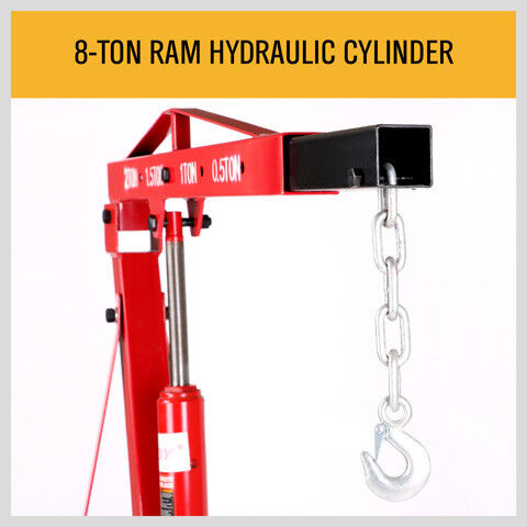 Engine Crane 2 Ton Hydraulic Hoist Folding Shop Mobile Lifter Workshop Lift