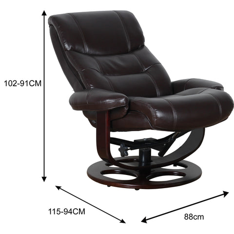 Julio Faux Leather Premium Reclining Lounge Arm Chair w/ Ottoman Swivel Sofa