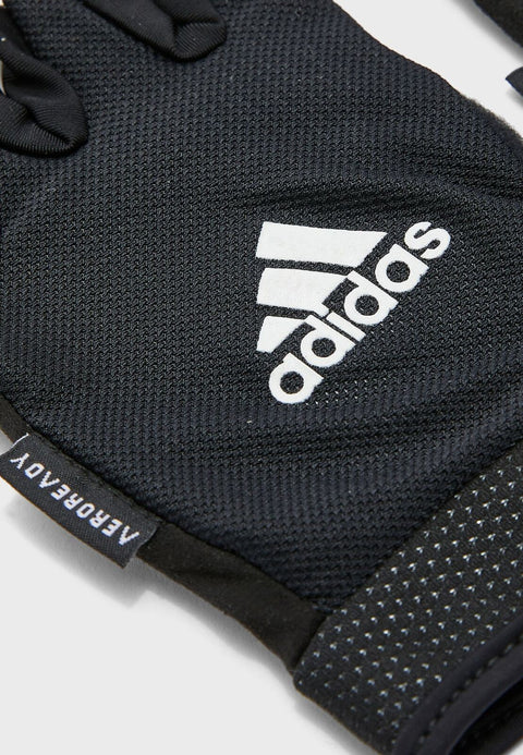 Adidas Adjustable Essential Gloves Weight Lifting Gym Workout Training - Black - Small