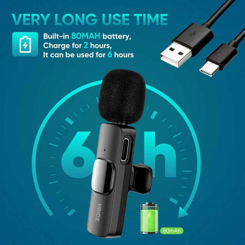 Hridz K9 Wireless Rechargeable 1 in 1 Microphone For Lightning Port Devices Recording Interview