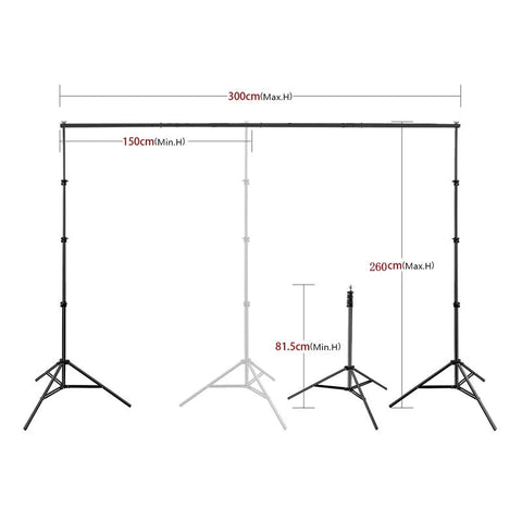 2.6M*3M Heavy Duty Backdrop Support System for Photography Background Photo Video Studio