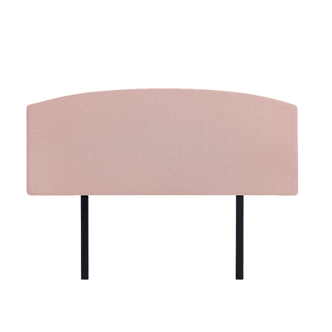 Linen Fabric Double Bed Curved Headboard Bedhead - Pale Pink