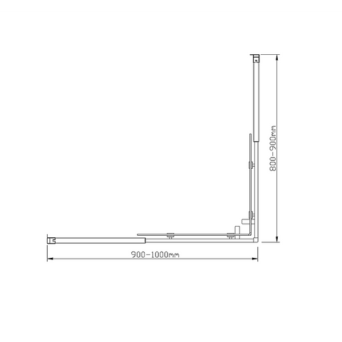 Adjustable 1000x900mm Double Sliding Door Glass Shower Screen in Chrome