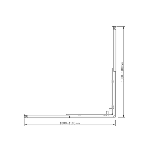 Adjustable 1100x1100mm Double Sliding Door Glass Shower Screen in Chrome