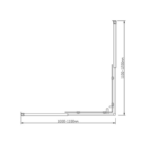 Adjustable 1100x1200mm Double Sliding Door Glass Shower Screen in Chrome