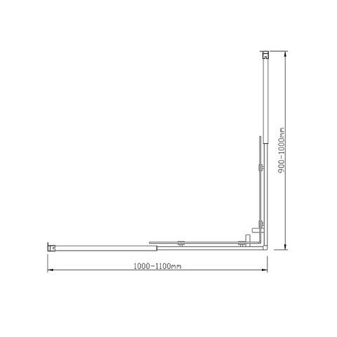 Adjustable 1100x1000mm Double Sliding Door Glass Shower Screen in Chrome