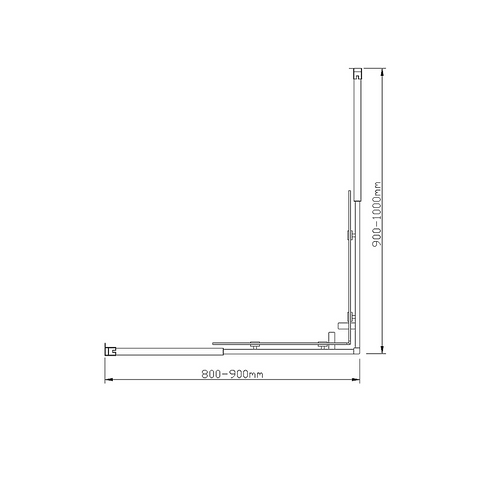 Adjustable 900x1000mm Double Sliding Door Glass Shower Screen in Chrome