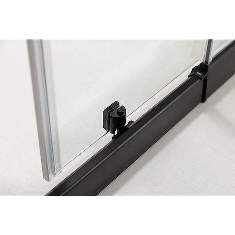 Adjustable 1100x1100mm Double Sliding Door Glass Shower Screen in Black