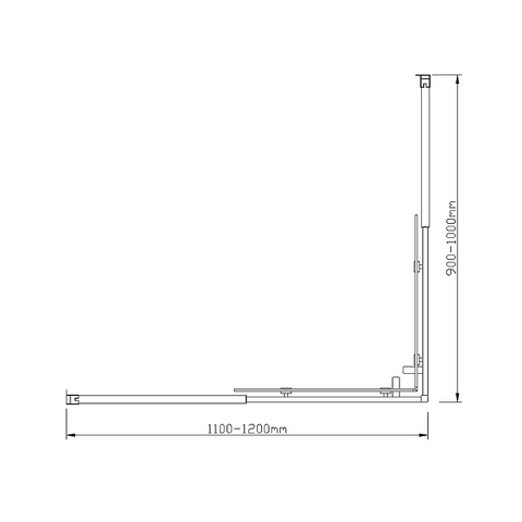 Adjustable 1200x1000mm Double Sliding Door Glass Shower Screen in Black