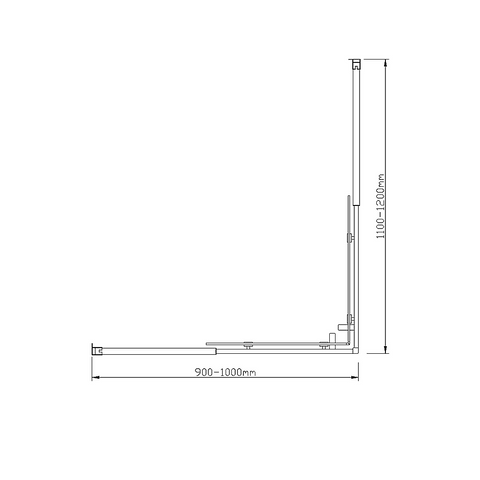 Adjustable 1000x1200mm Double Sliding Door Glass Shower Screen in Black