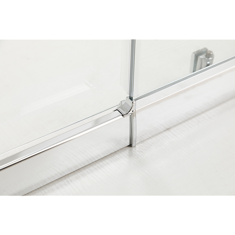 Adjustable 1400x920mm Single Door Corner Sliding Glass Shower Screen in Chrome