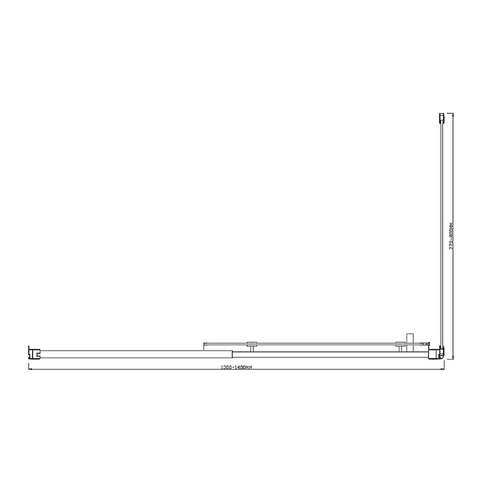 Adjustable 1400x800mm Single Door Corner Sliding Glass Shower Screen in Chrome