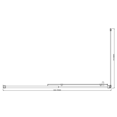 Adjustable 1500x800mm Single Door Corner Sliding Glass Shower Screen in Chrome