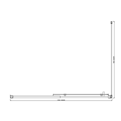 Adjustable 1400x1010mm Single Door Corner Sliding Glass Shower Screen in Chrome