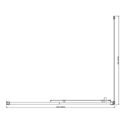 Adjustable 1300x1010mm Single Door Corner Sliding Glass Shower Screen in Black