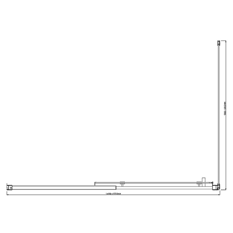 Adjustable 1500x1010mm Single Door Corner Sliding Glass Shower Screen in Black