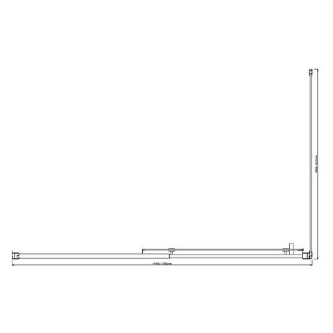 150mm Adjustable (1700x1010mm) Single Door Corner Sliding Glass Shower Screen in Chrome