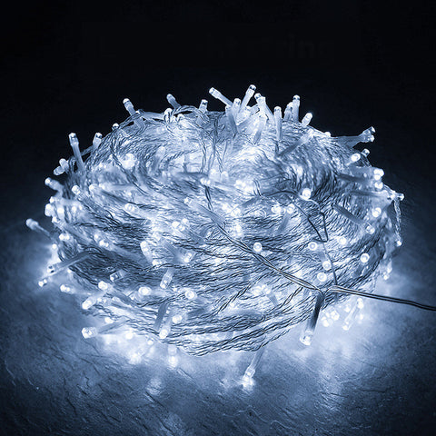 500 Solar LED Fairy Lights 8 Function Memory Hold Multicolor Christmas Decoration Cool White