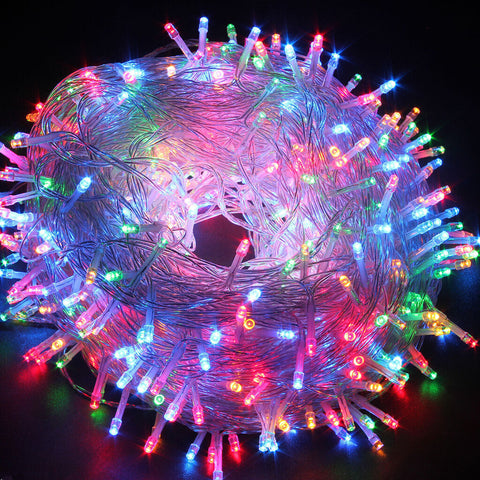 500 Solar LED Fairy Lights 8 Function Memory Hold Multicolor Christmas Decoration Multicolor