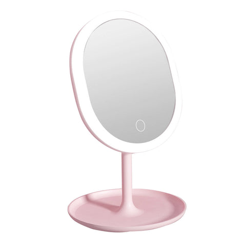 20cm Pink Rechargeable LED Light Makeup Mirror