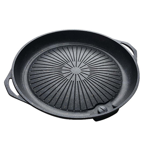 Portable BBQ Butane Gas Stove Non-Stick Grill Round Plate