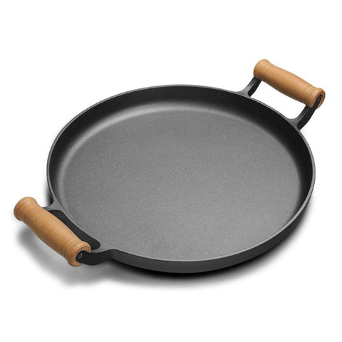 31cm Cast Iron Frying Pan With Wooden Handle