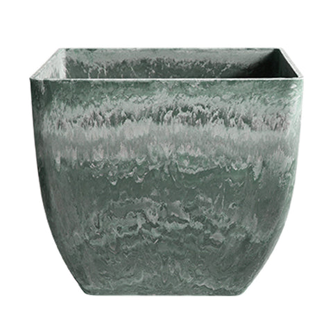 27cm Green Grey Square Resin Planter