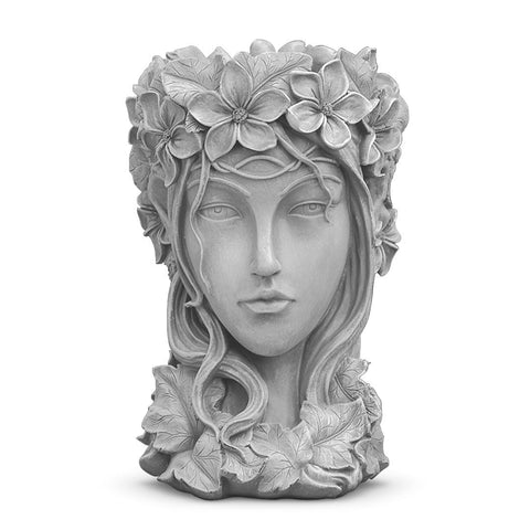 Resin Flower Pot Decor Grey