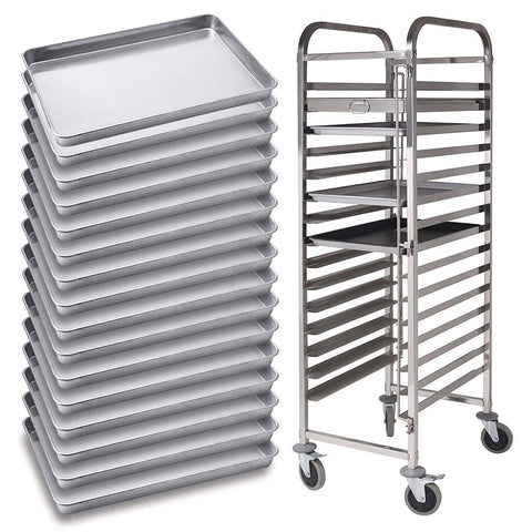 16-Tier Gastronorm Trolley w/ Aluminum Pan